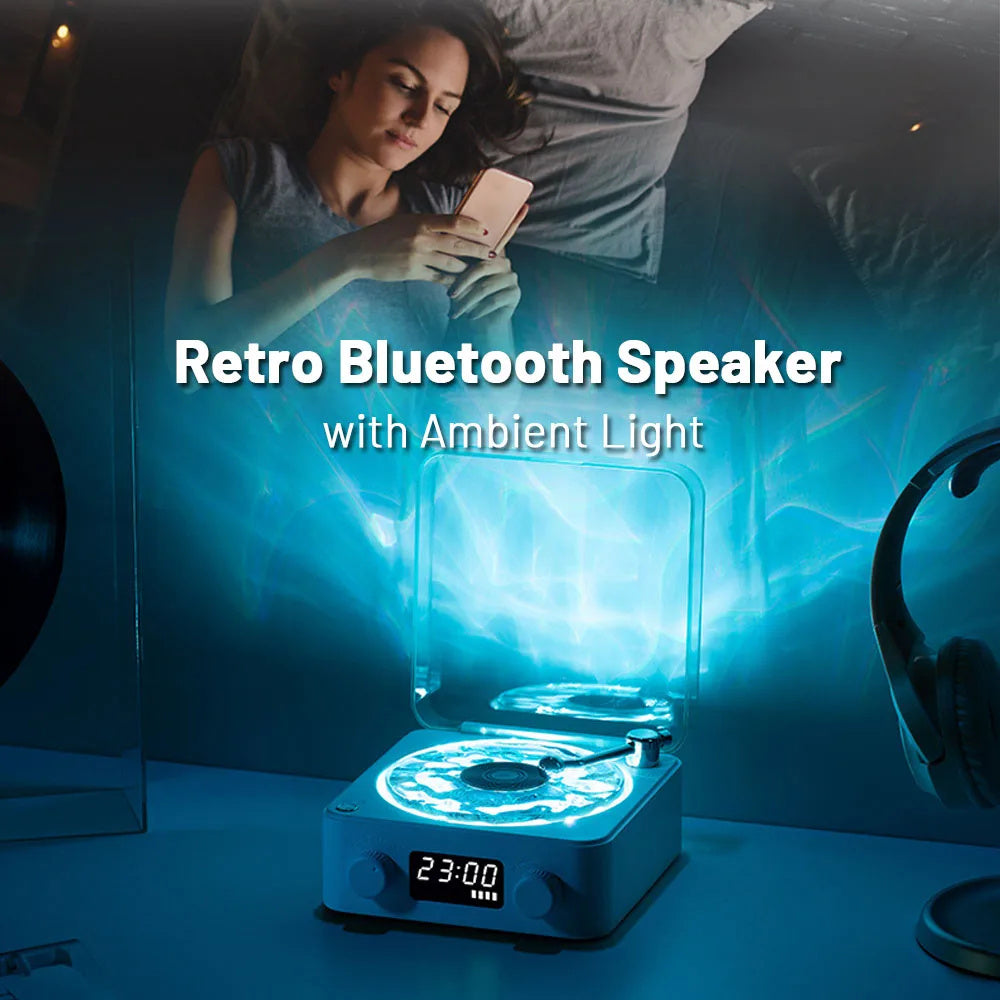 Retro Record Wireless Player With RGB Projection