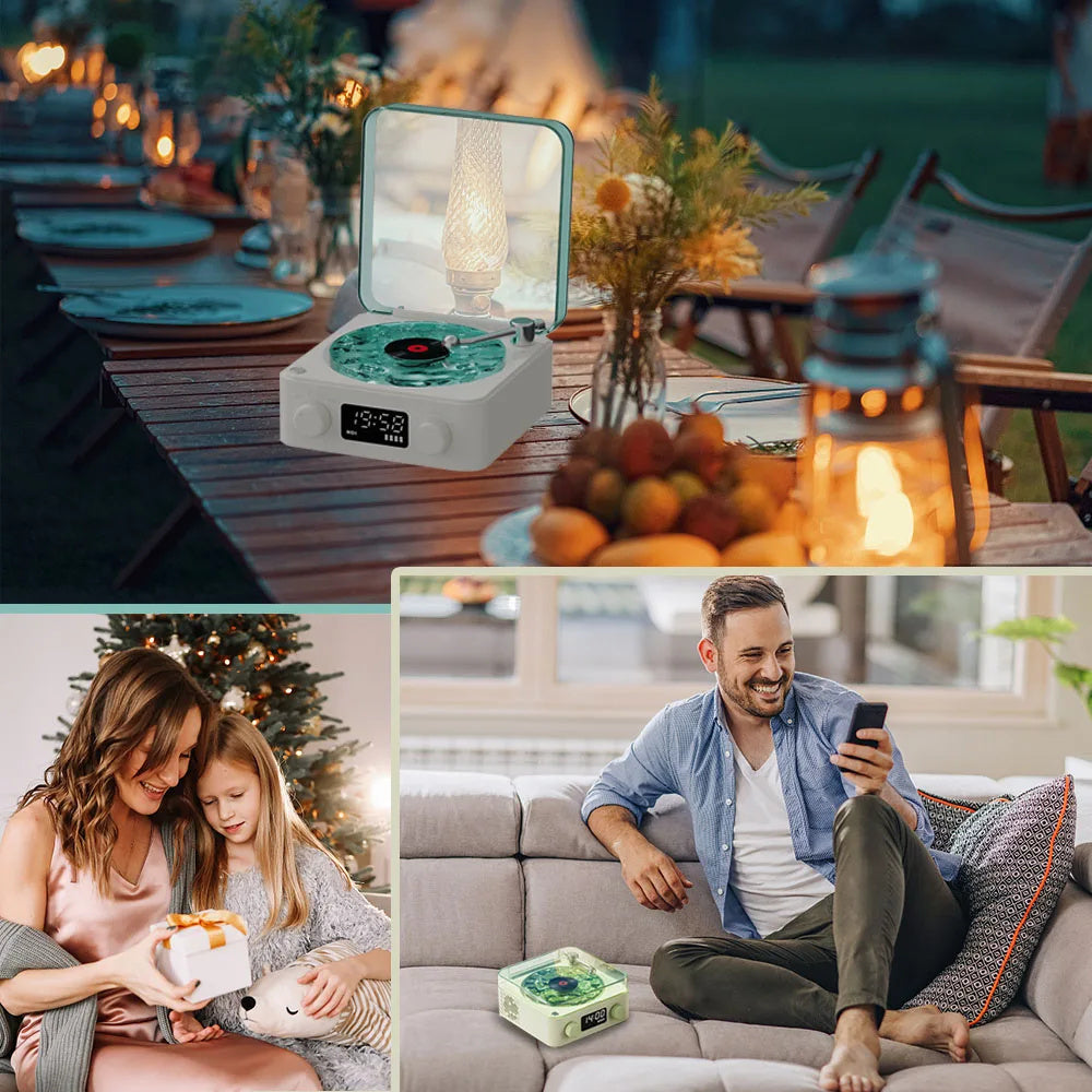 Retro Record Wireless Player With RGB Projection